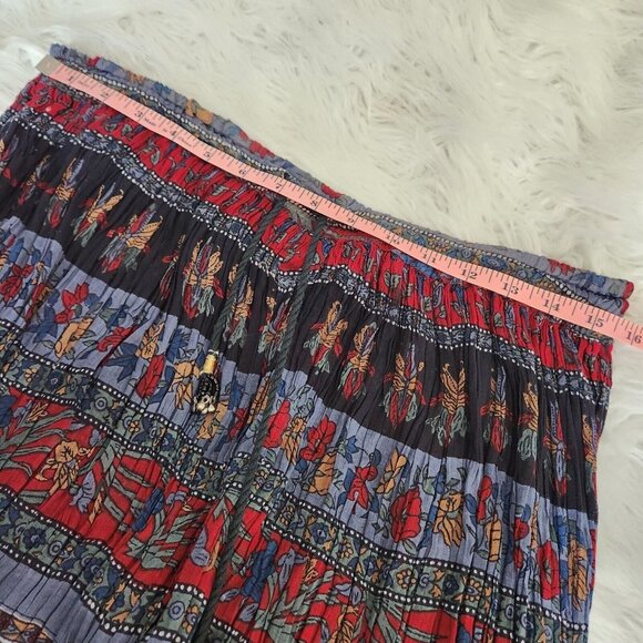 Vtg Basic Editions Maxi Skirt Small Colorful‎ Pleated Boho Hippie Floral Unlined - Picture 6 of 11